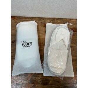 Vdara Hotel Spa New White Slippers Disposable Travel Spa Slippers 2 Pair
